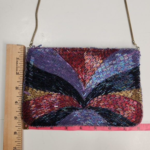 Vintage La Regale Beaded Purse Evening Bag Clutch Studio 18 *Some Beads Missing* - Picture 15 of 16